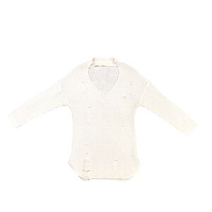 No Comment Distressed Sweater